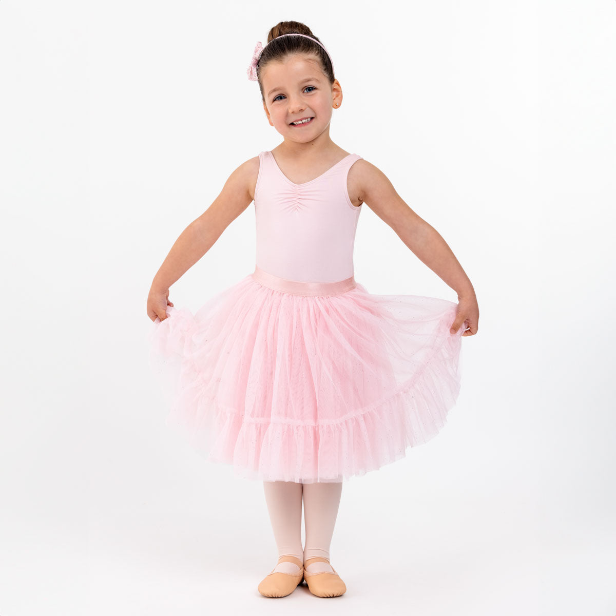 Zinnia Glitter Sequin Tulle Tutu with Tiered Hem