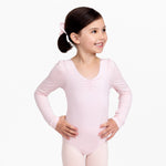 Flo Dancewear Girls Long Sleeve Ballet Leotard in Pink