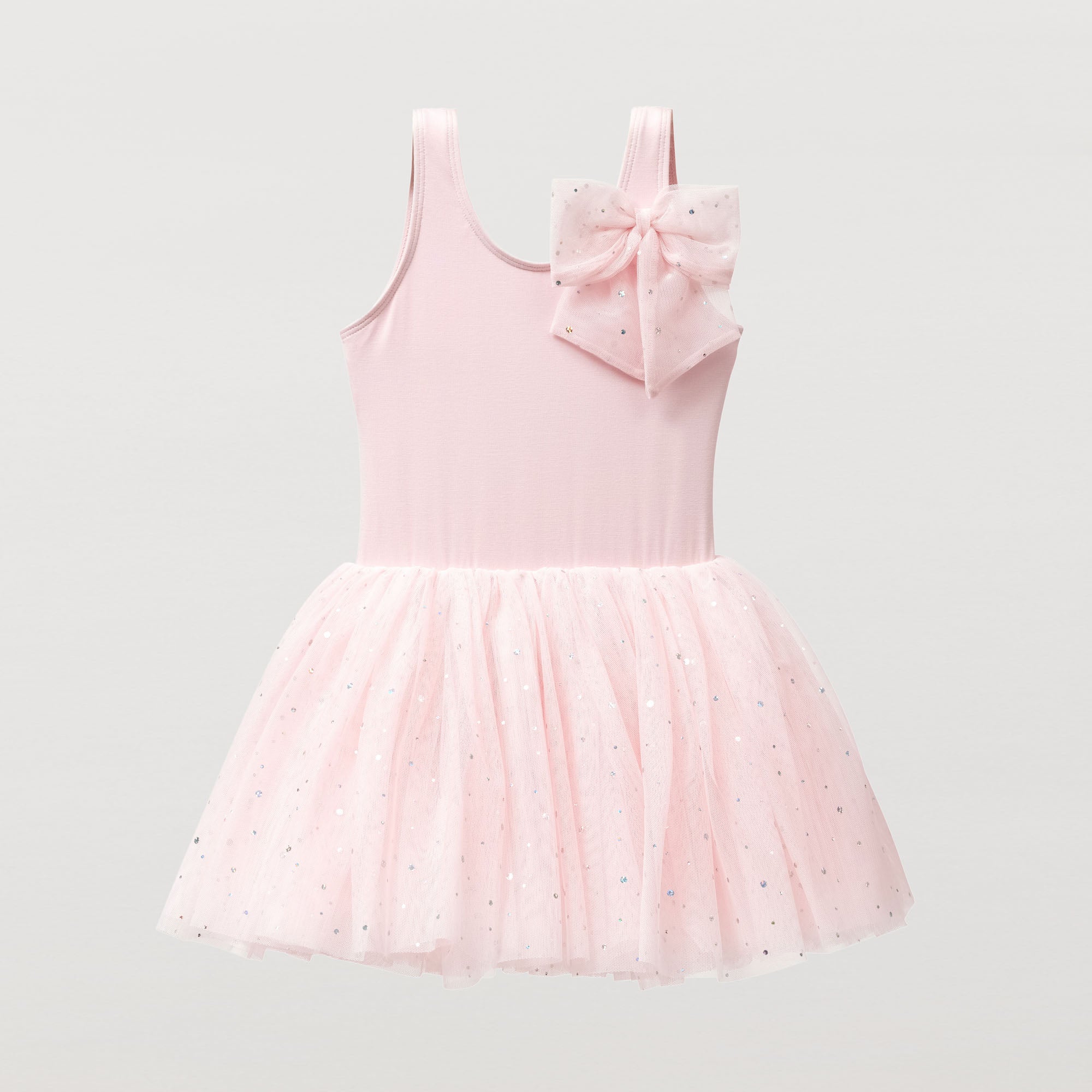 Flo Dancewear Girls Sequin Tutu Dress with Bow in Pink
