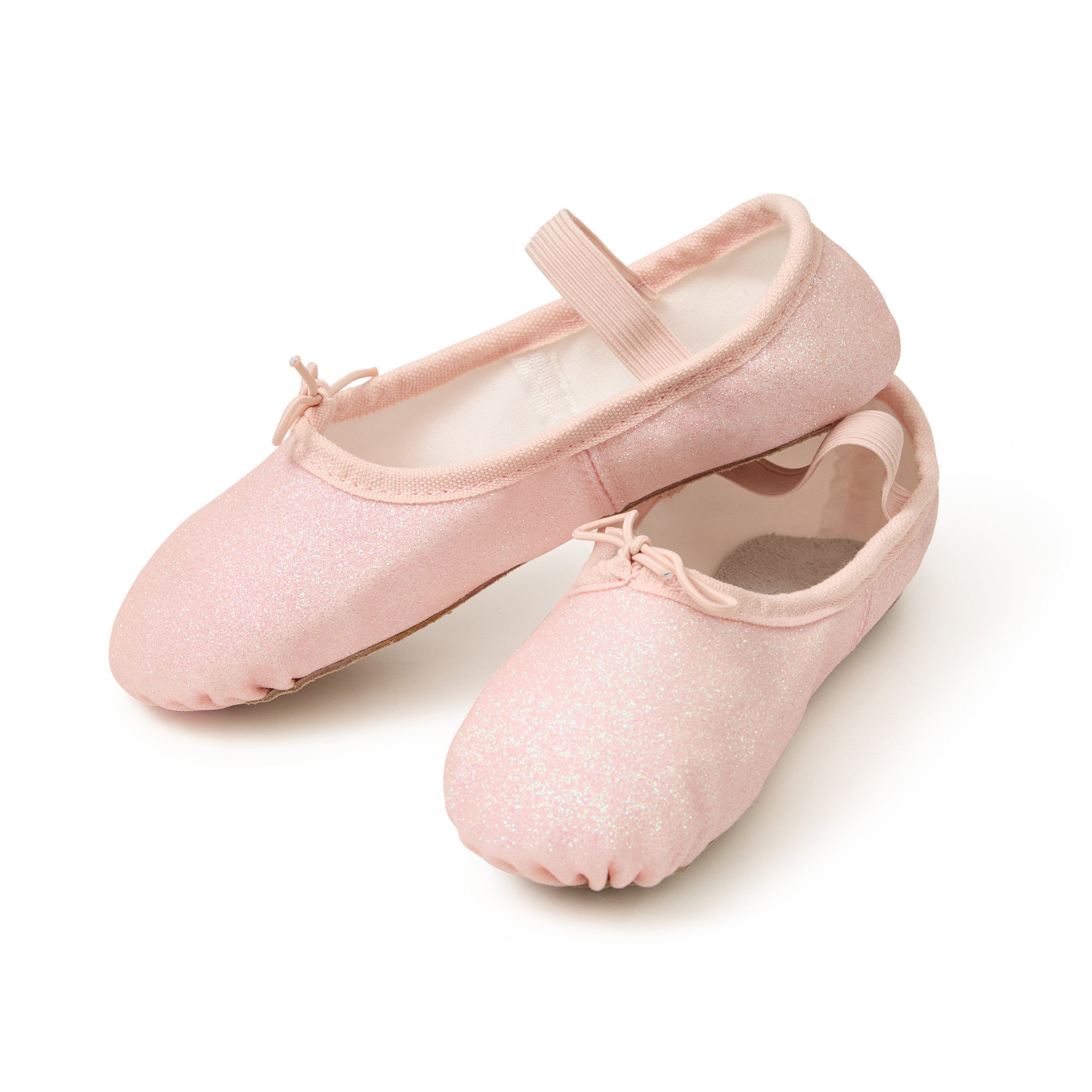 Flo Dancewear Girls Glitter Pink Ballet Shoes Pair