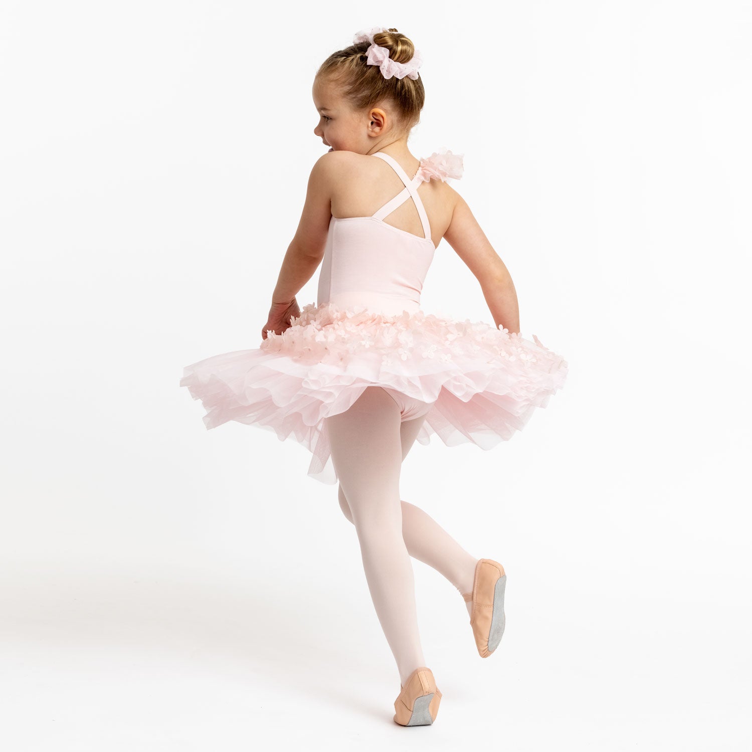 Flo Dancewear Girls Ballet Tutu Dress with Tulle Flowers