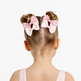 Girls Ballet Pink Glitter Hair Bows Kit