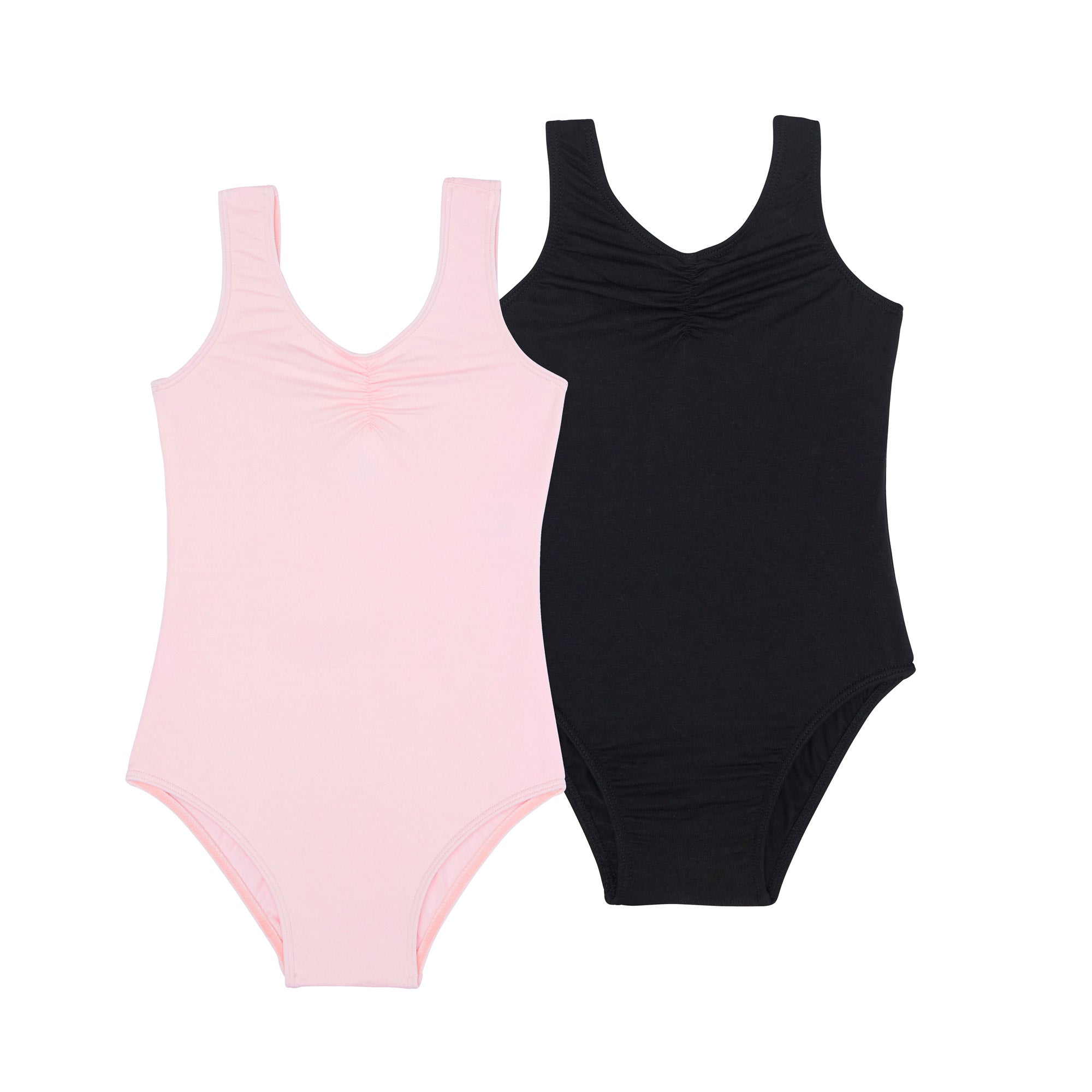 Flo Dancewear Girls 2 Pack Tank Leotard in Pink and Black
