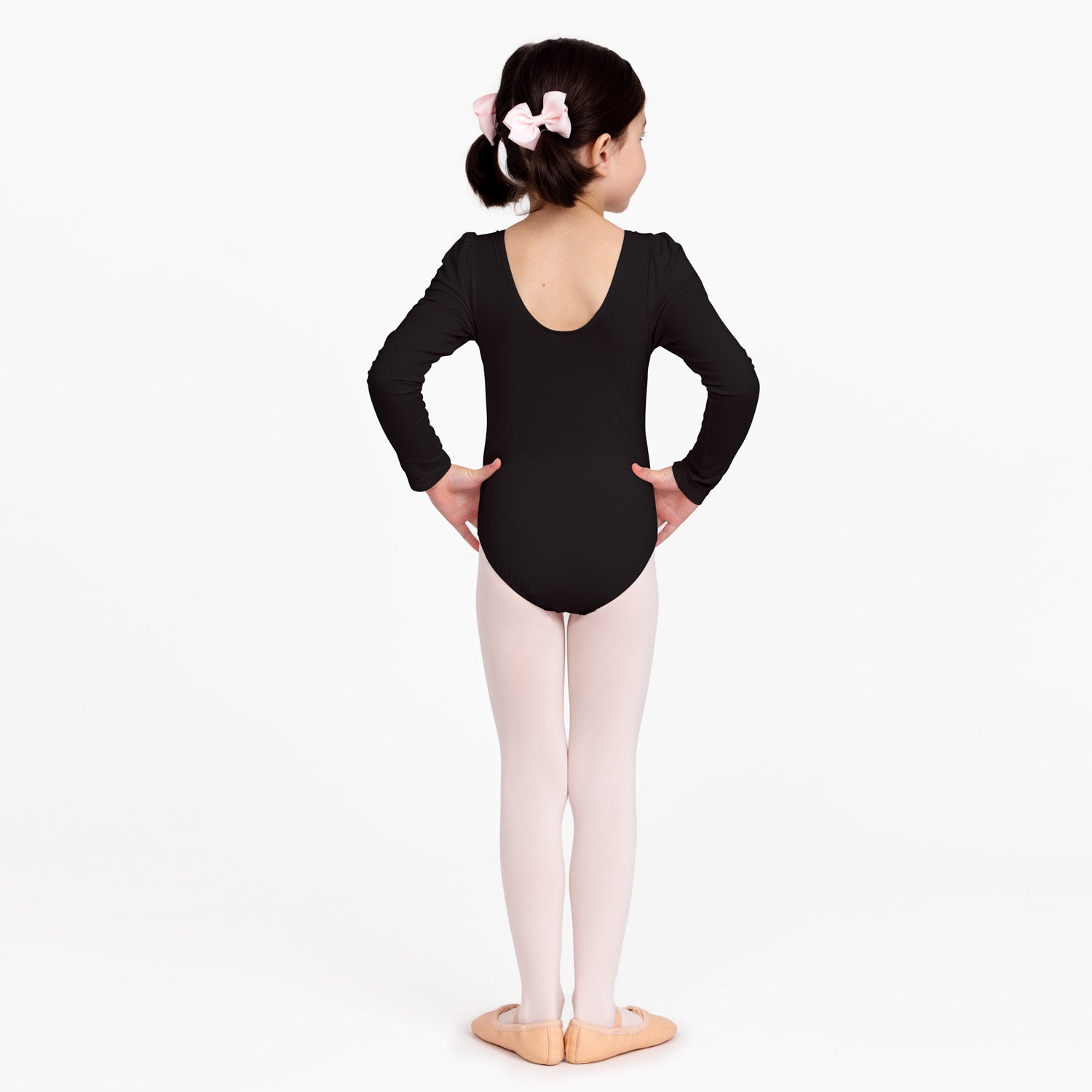 Flo Dancewear Girls Long Sleeve Ballet Leotard in Black