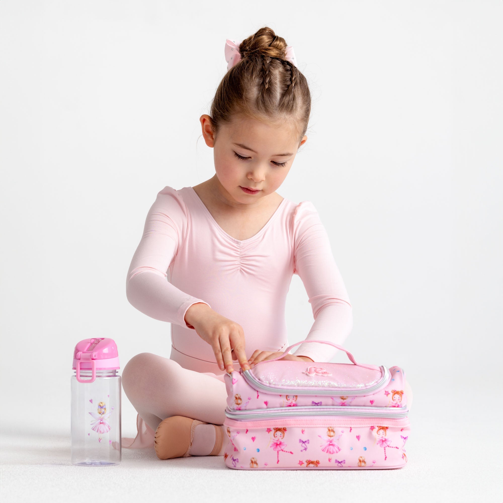 Back To Ballet School Lunch Box in Pink Ballerina Print Flo Dancewear