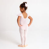 Flo Dancewear Girls Pearl Detail Leotard with Frill Sleeve in Ballet Pink