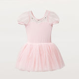 Flo Dancewear Girls Puff Sleeve Tutu Dress with Sequins in Ballet Pink