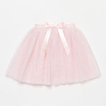 Flo Dancewear Girls Long Glitter Tulle Tutu Skirt with Bow in Ballet Pink