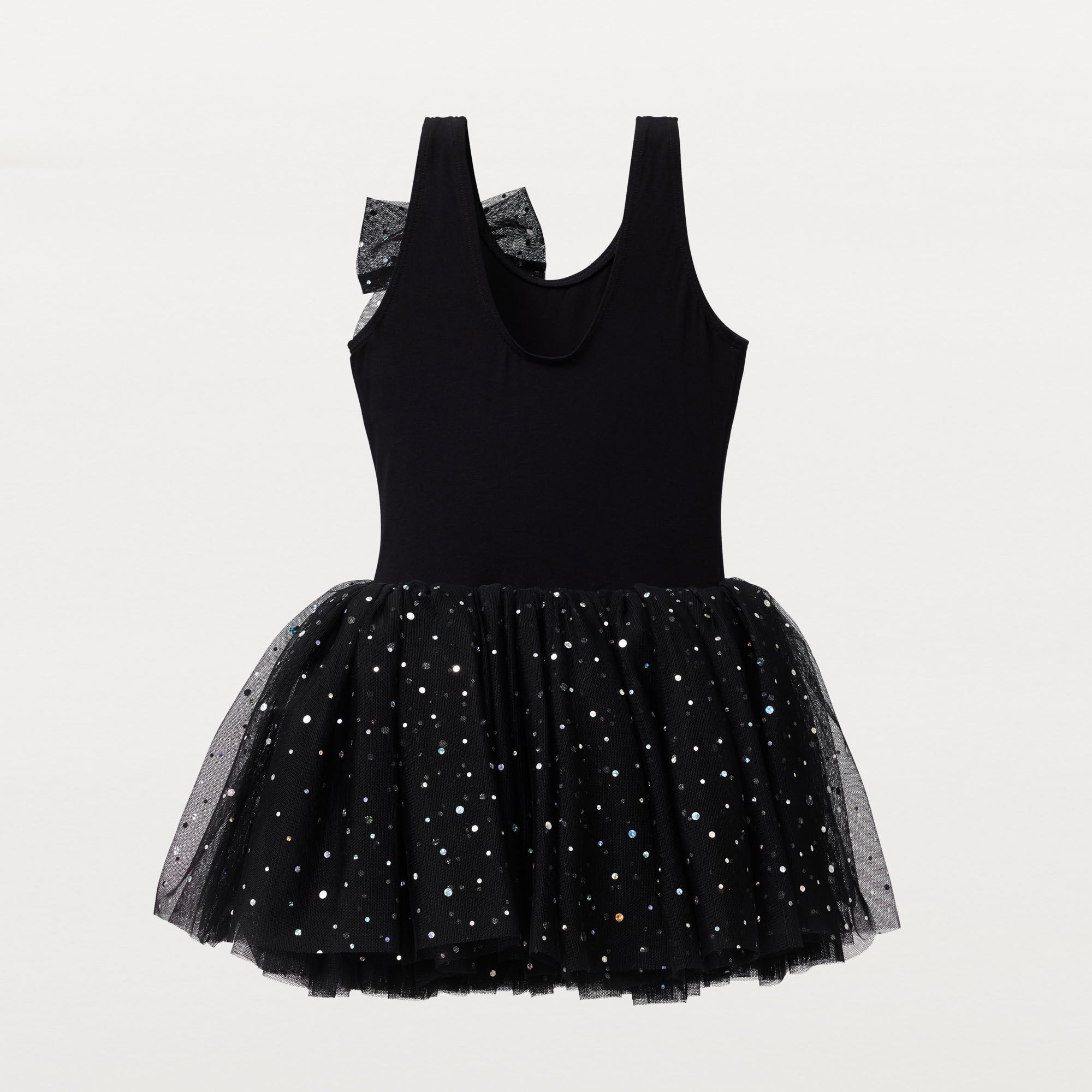 Flo Dancewear Girls Sequin Tutu Dress with Bow in Black
