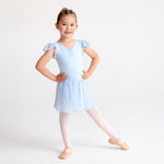 Flo Dancewear Girls Skirted Leotard Dress with Sequins in Ballet Blue